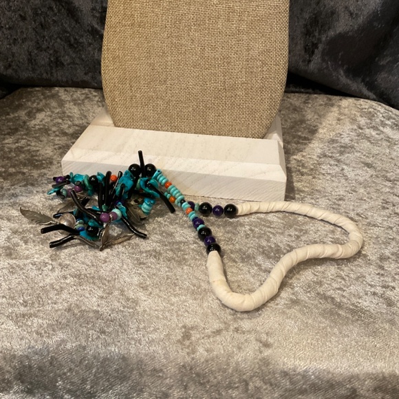 Vintage Native American Richard Begay Sterling Silver Bear Paw Necklace - Picture 5 of 5